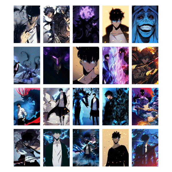 Solo Leveling Posters, Set of 20 Posters for Wall A5 Size